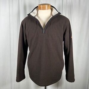 Men's Orvis Classic Collection Sherpa-Lined 1/4 Zip Pullover, Brown, Size‎ Large